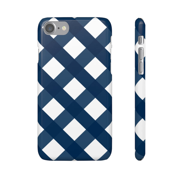 Gingham Navy + White Phone Case