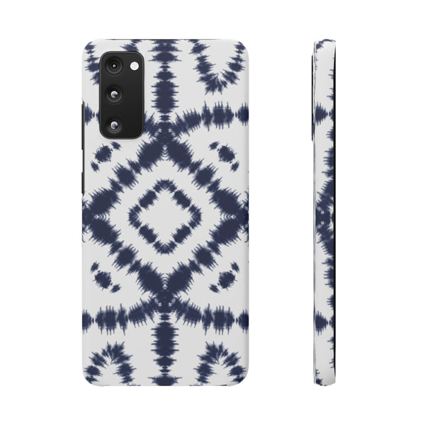 Shibori Navy + White Phone Case