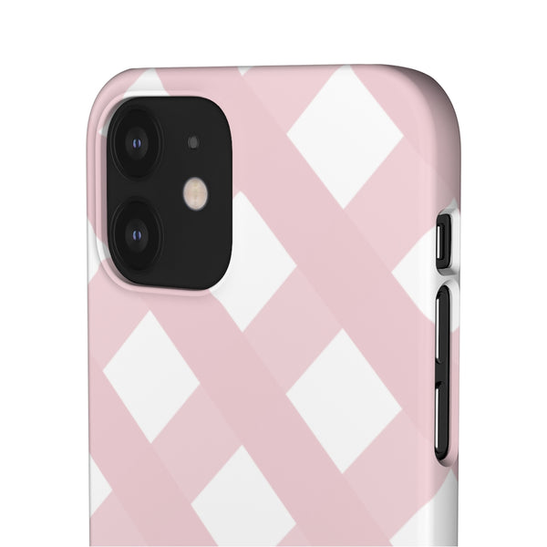 Gingham Blush + White Phone Case