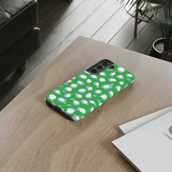 TOUGH Cases Pretty Printing X Beautycounter Limited Edition Case Preppy Leopard Spots Green