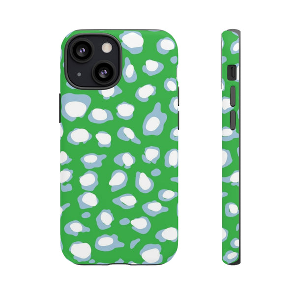 TOUGH Cases Pretty Printing X Beautycounter Limited Edition Case Preppy Leopard Spots Green