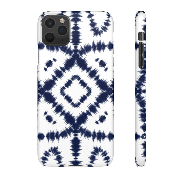 Shibori Navy + White Phone Case