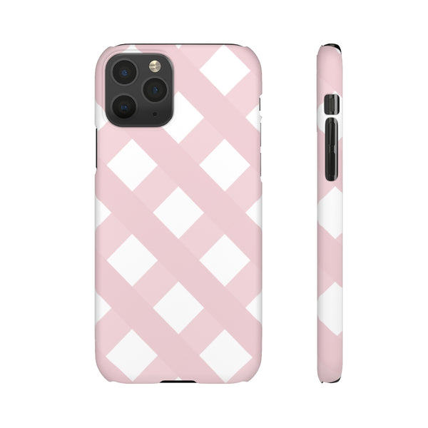 Gingham Blush + White Phone Case