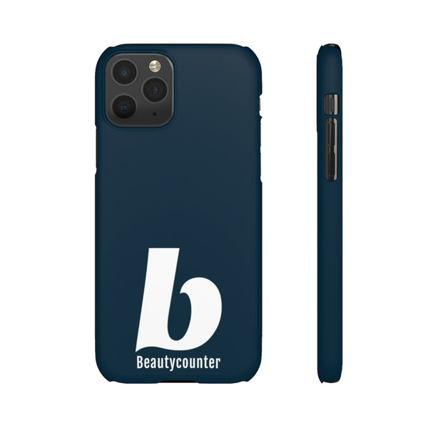 SLEEK Version Pretty Printing X Beautycounter Phone Case Navy with White Logo