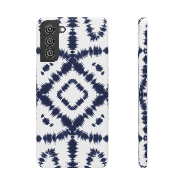 Shibori Navy + White Phone Case