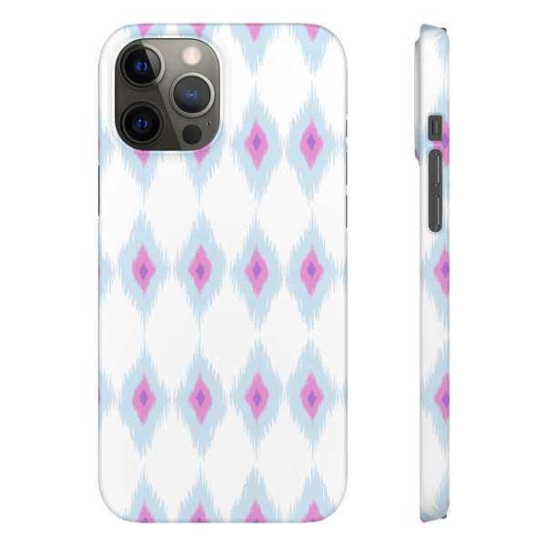 Chic Ikat Aqua + Pink Phone Case