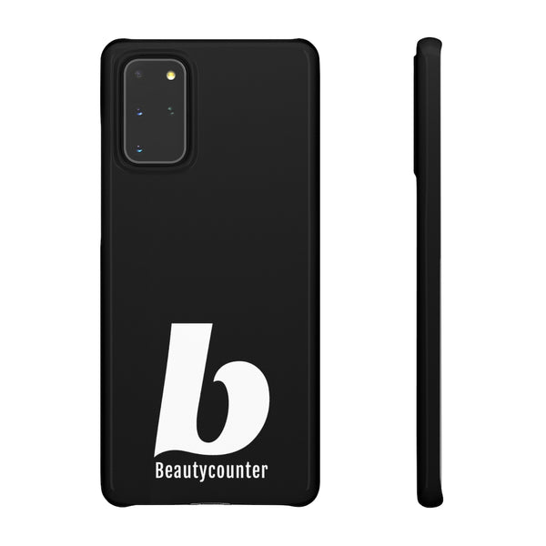 SLEEK Version Pretty Printing X Beautycounter Phone Case Black with White Logo