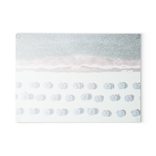 Cutting Board, Aerial Beach Scene Blue Beach Umbrellas choose 8x11 or 11x15 Makes the perfect hostess gift