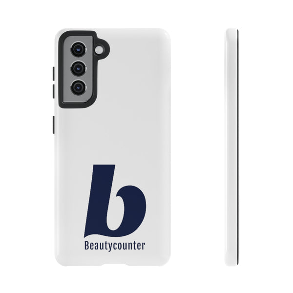 TOUGH Version Pretty Printing X Beautycounter Limited Edition Case White with navy logo