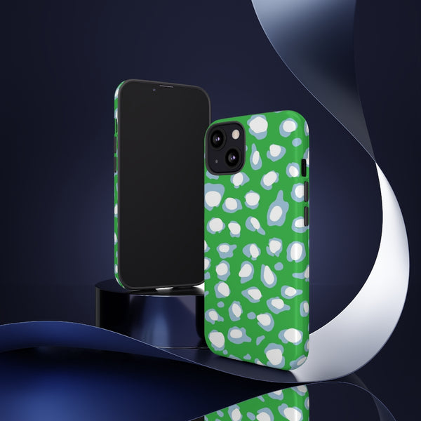 TOUGH Cases Pretty Printing X Beautycounter Limited Edition Case Preppy Leopard Spots Green