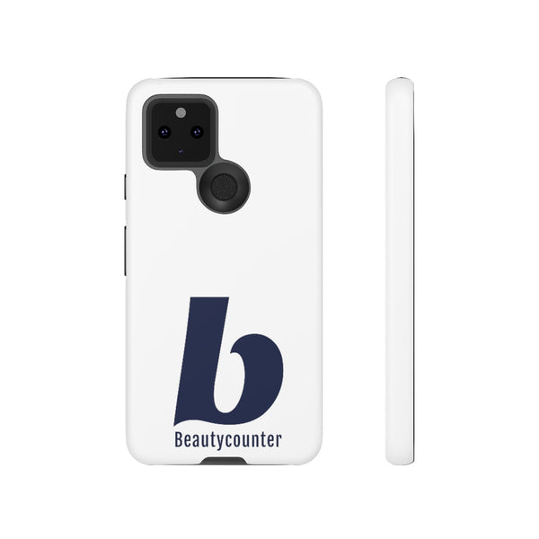 TOUGH Version Pretty Printing X Beautycounter Limited Edition Case White with navy logo