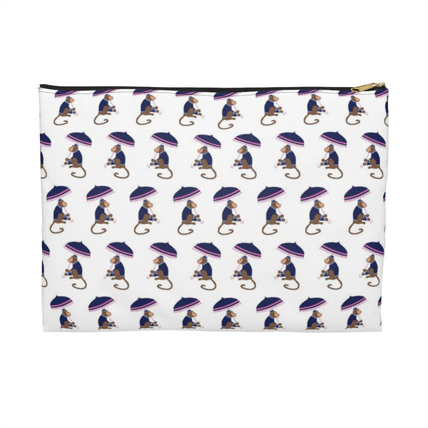 Preppy Monkeys Pattern - Accessory Pouch Zip Closure Available in Two Sizes