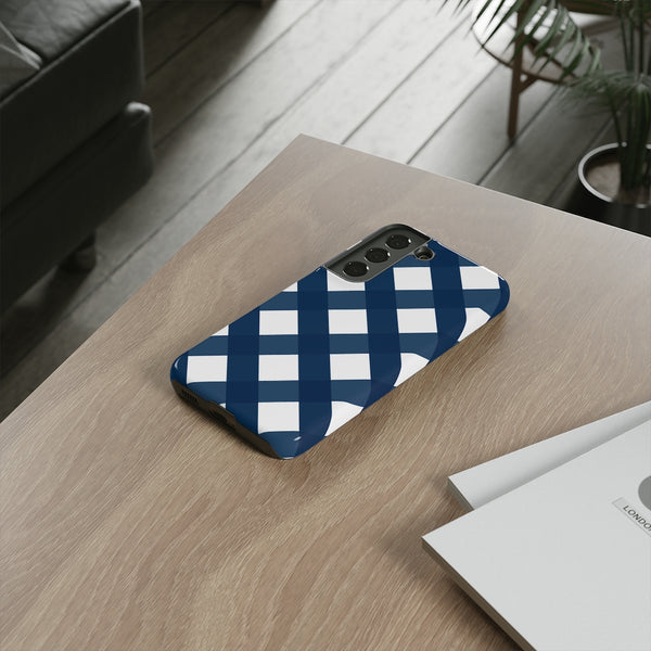 TOUGH Version Pretty Printing X Beautycounter Limited Edition Case Gingham Navy + White