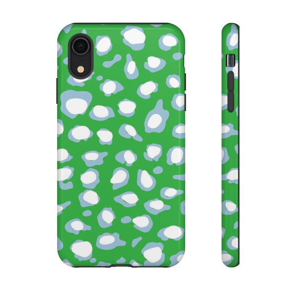 TOUGH Cases Pretty Printing X Beautycounter Limited Edition Case Preppy Leopard Spots Green