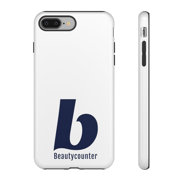 TOUGH Version Pretty Printing X Beautycounter Limited Edition Case White with navy logo