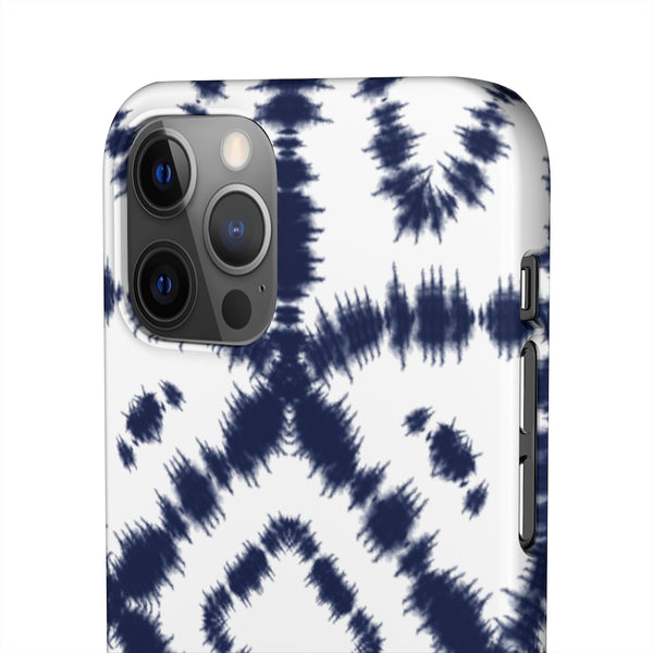 Shibori Navy + White Phone Case