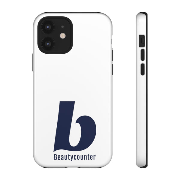 TOUGH Version Pretty Printing X Beautycounter Limited Edition Case White with navy logo