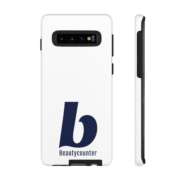 TOUGH Version Pretty Printing X Beautycounter Limited Edition Case White with navy logo