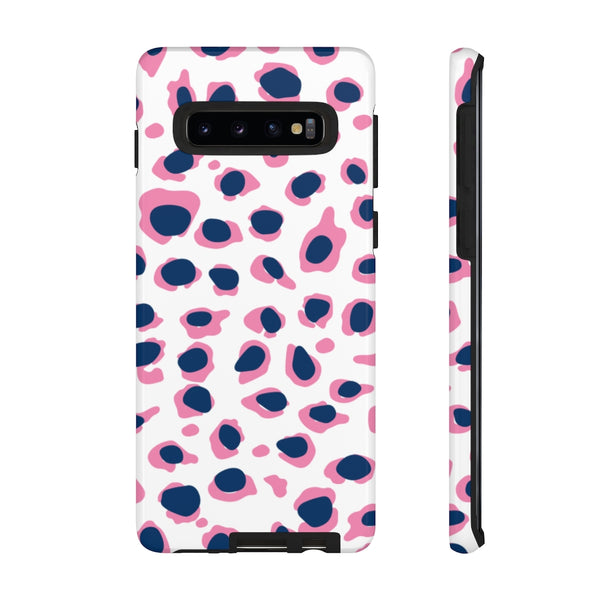 TOUGH Version Pretty Printing X Beautycounter Limited Edition Case Preppy Leopard Spots in Pink and Navy