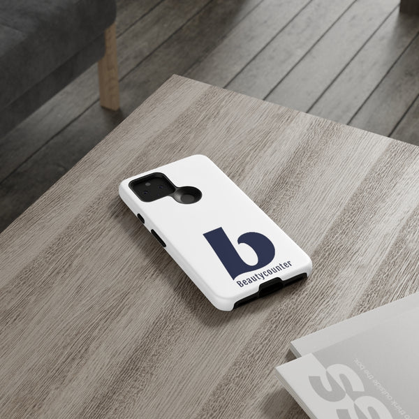 TOUGH Version Pretty Printing X Beautycounter Limited Edition Case White with navy logo
