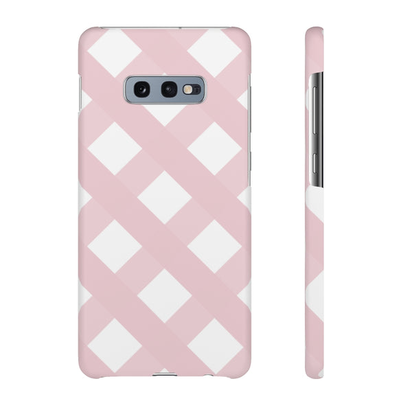 Gingham Blush + White Phone Case