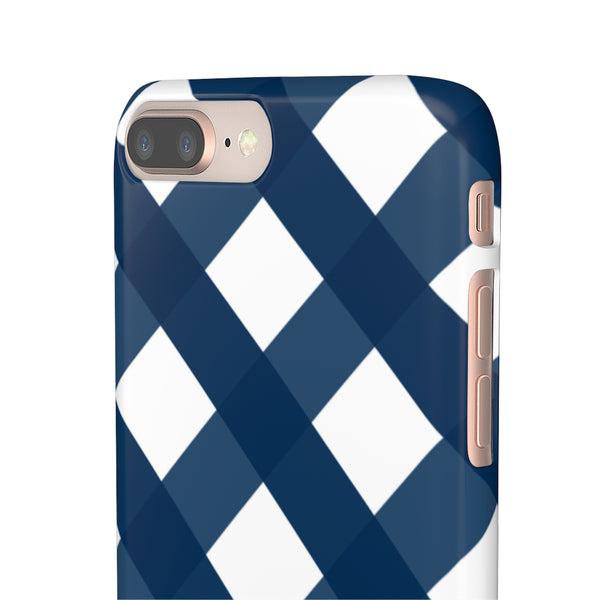 Gingham Navy + White Phone Case