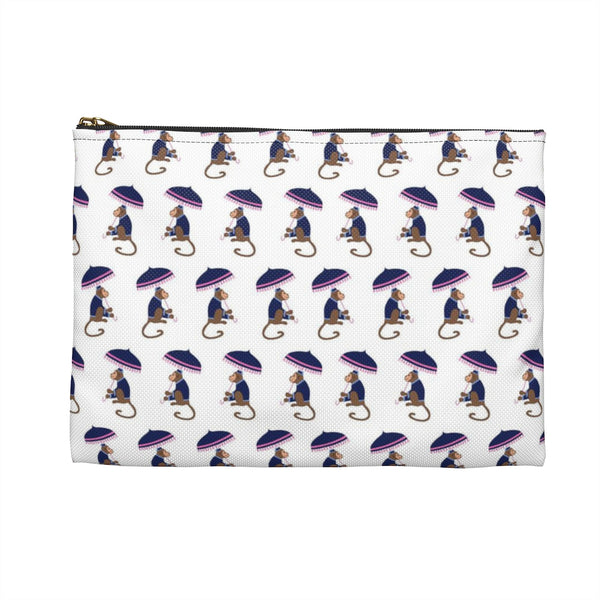 Preppy Monkeys Pattern - Accessory Pouch Zip Closure Available in Two Sizes