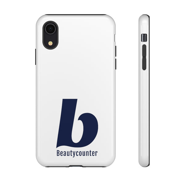 TOUGH Version Pretty Printing X Beautycounter Limited Edition Case White with navy logo