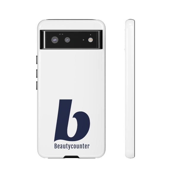 TOUGH Version Pretty Printing X Beautycounter Limited Edition Case White with navy logo