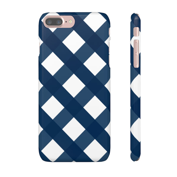 Gingham Navy + White Phone Case