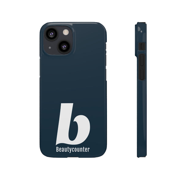 SLEEK Version Pretty Printing X Beautycounter Phone Case Navy with White Logo