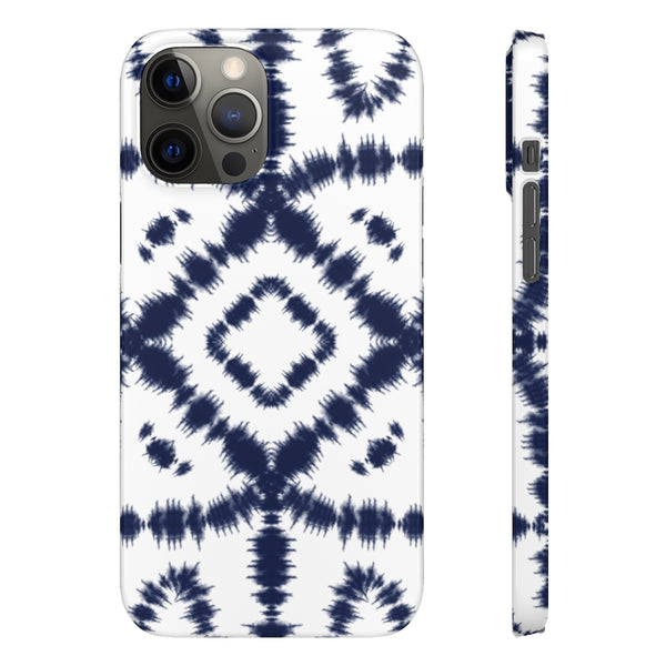 Shibori Navy + White Phone Case