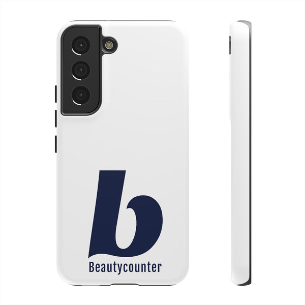 TOUGH Version Pretty Printing X Beautycounter Limited Edition Case White with navy logo