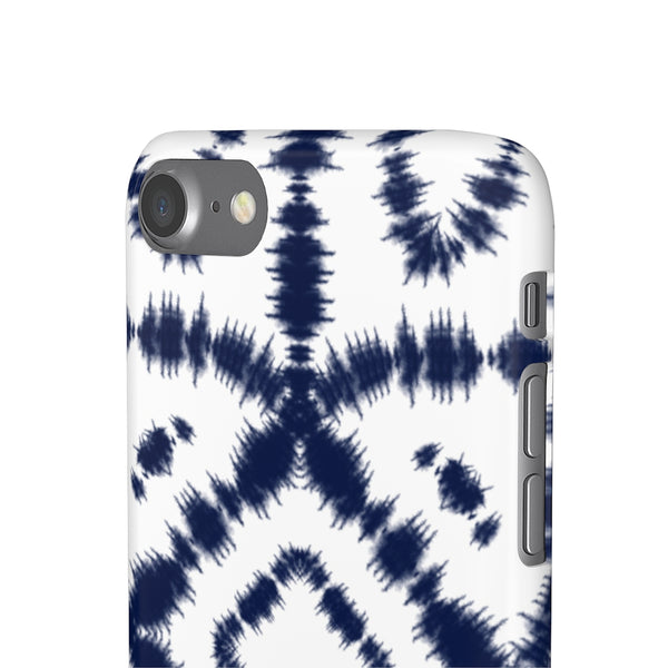 Shibori Navy + White Phone Case