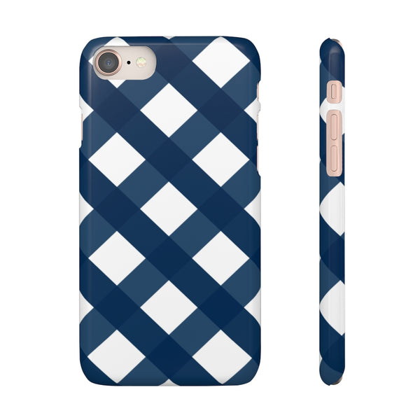Gingham Navy + White Phone Case