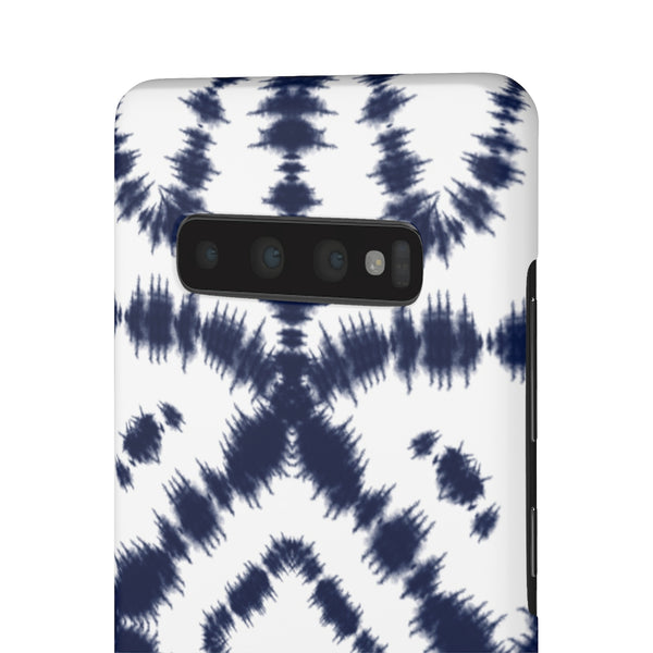 Shibori Navy + White Phone Case