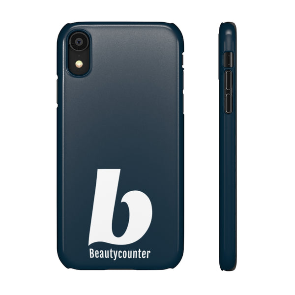 SLEEK Version Pretty Printing X Beautycounter Phone Case Navy with White Logo