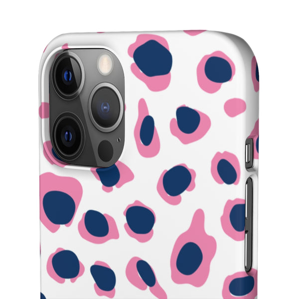 SLEEK Version Pretty Printing X Beautycounter Phone Case Preppy Leopard Navy + Pink Spots