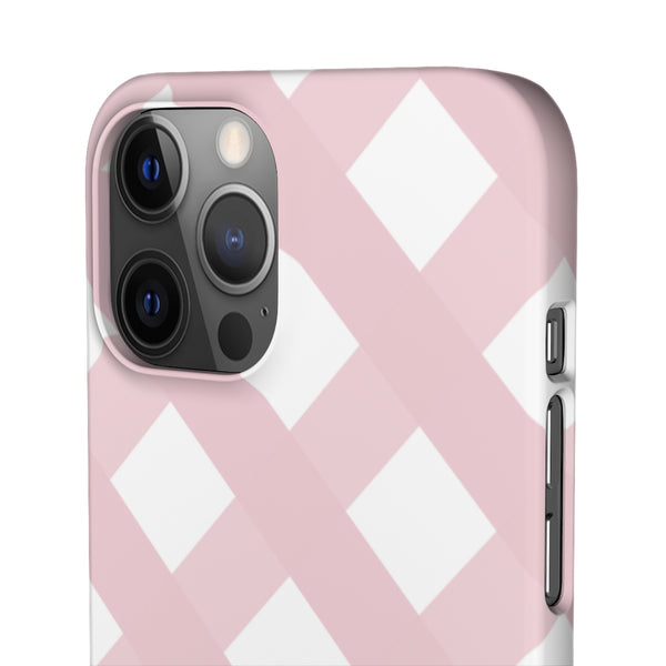 Gingham Blush + White Phone Case