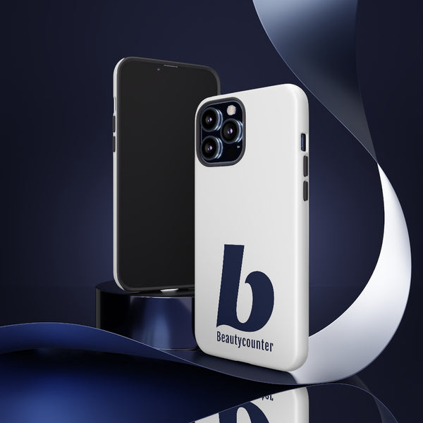 TOUGH Version Pretty Printing X Beautycounter Limited Edition Case White with navy logo
