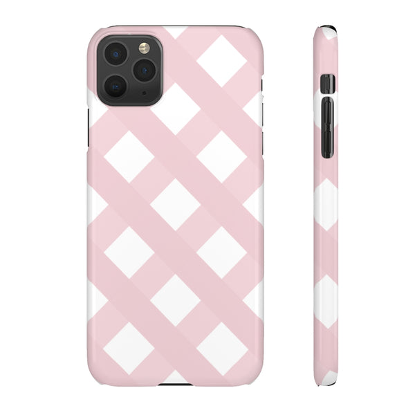 Gingham Blush + White Phone Case