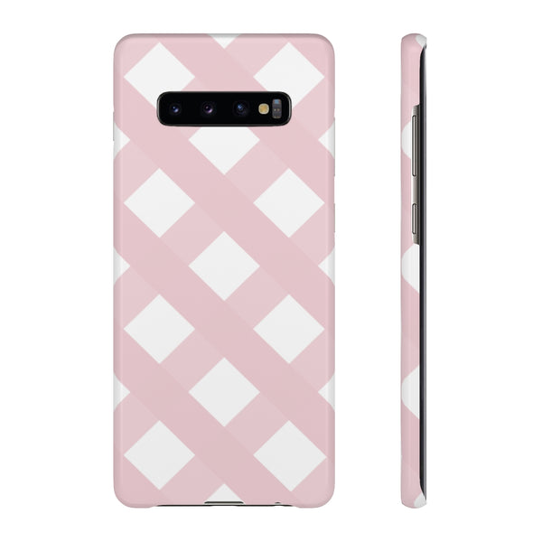 Gingham Blush + White Phone Case