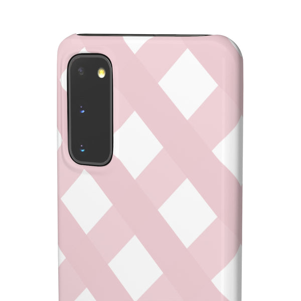 Gingham Blush + White Phone Case