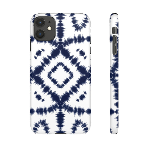 Shibori Navy + White Phone Case