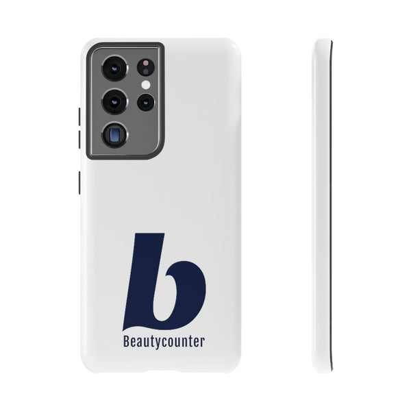 TOUGH Version Pretty Printing X Beautycounter Limited Edition Case White with navy logo