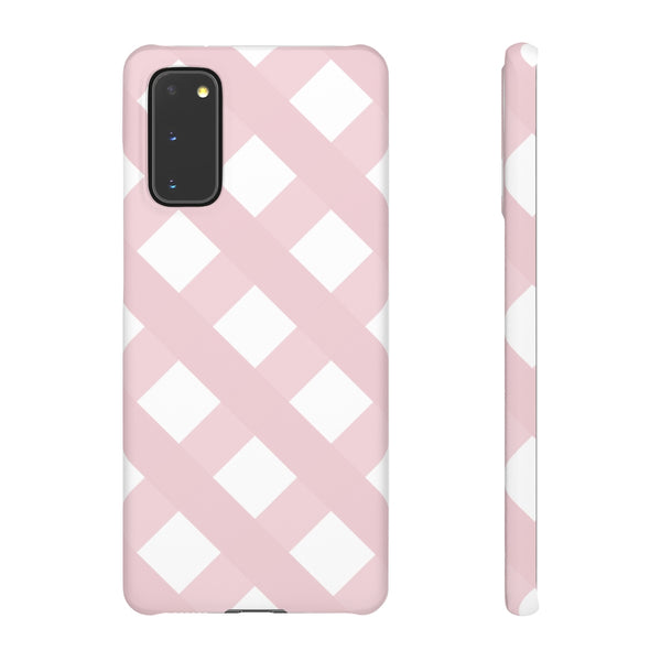 Gingham Blush + White Phone Case