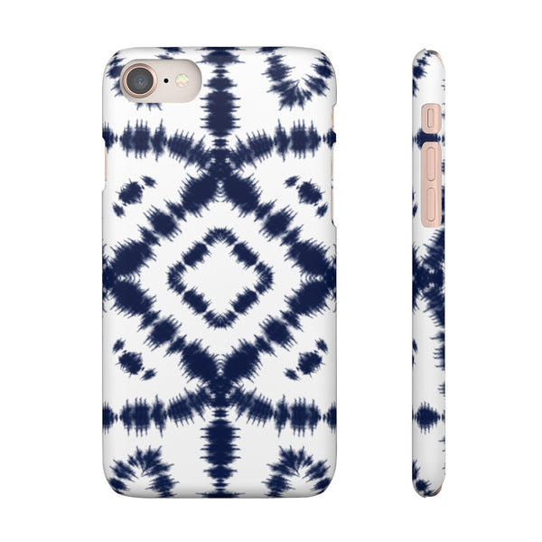 Shibori Navy + White Phone Case