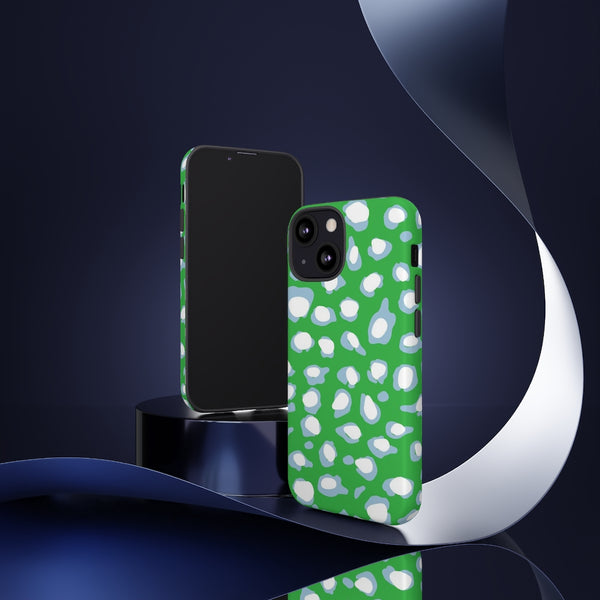 TOUGH Cases Pretty Printing X Beautycounter Limited Edition Case Preppy Leopard Spots Green