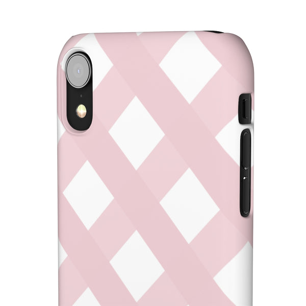 Gingham Blush + White Phone Case