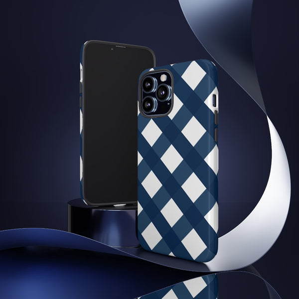 TOUGH Version Pretty Printing X Beautycounter Limited Edition Case Gingham Navy + White